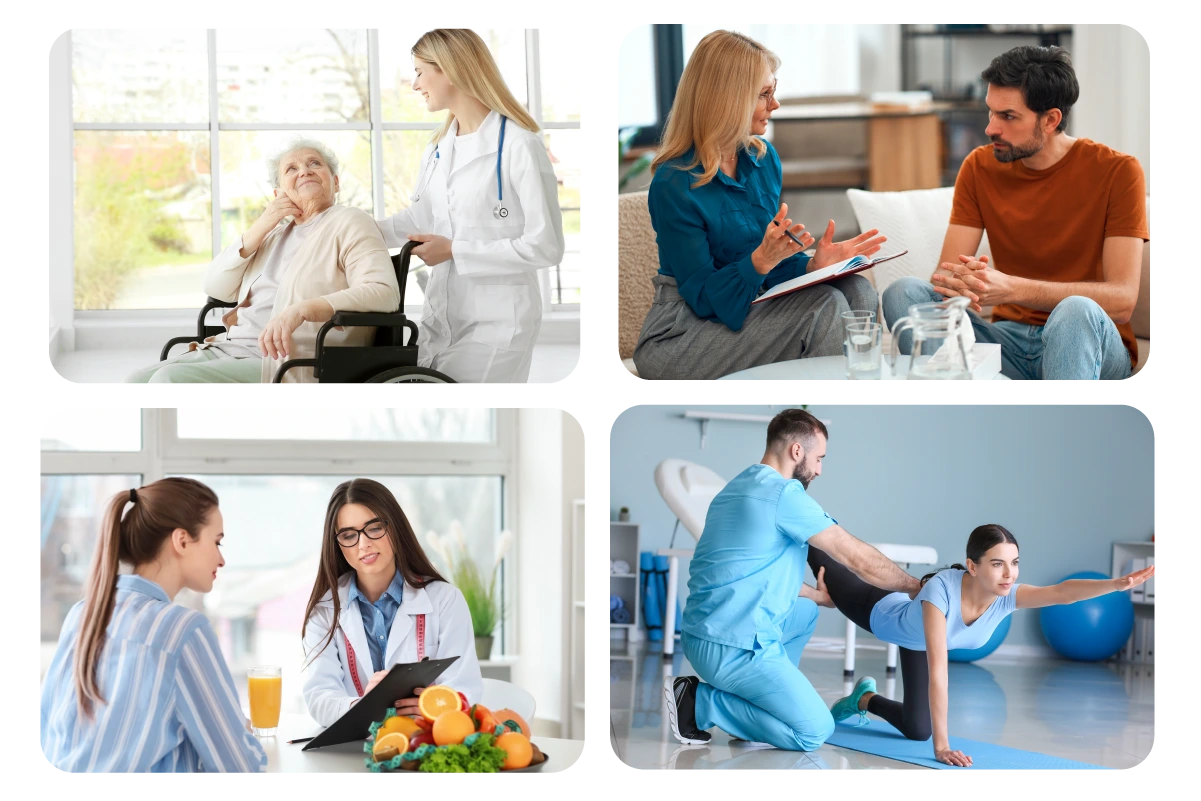 Cuidados paleativos, nutricion, psicologia y rehabilitacion fisica